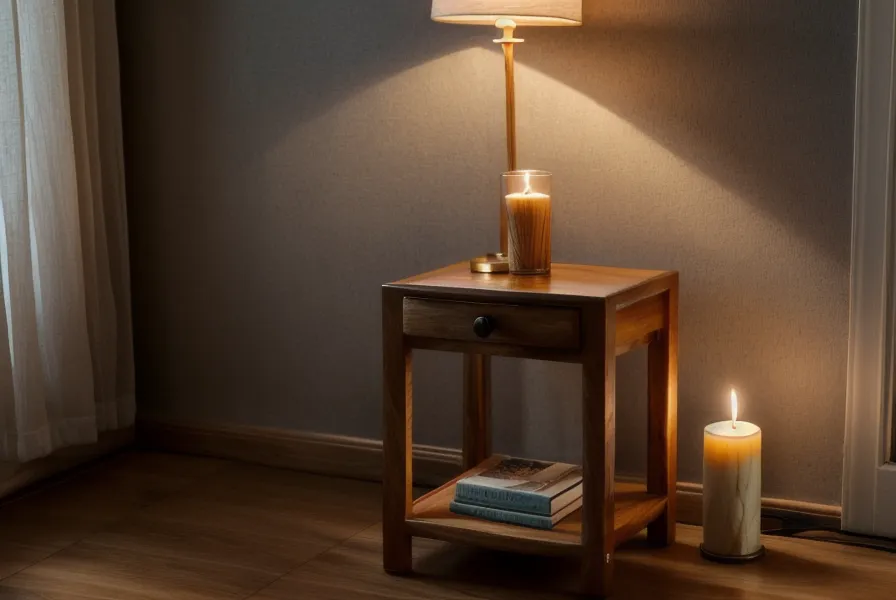 Vela encendida junto a accesorios de yoga, ritual silencioso de mi abuela durante mis sesiones de pranayama