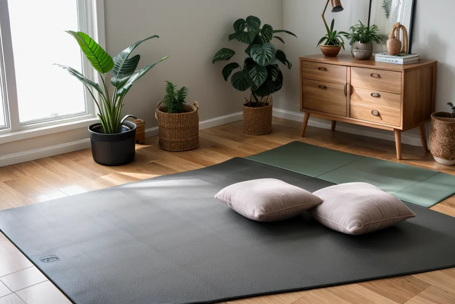 Bienestar freelance: accesorios de yoga junto a la laptop donde reviso los módulos del instructorado online