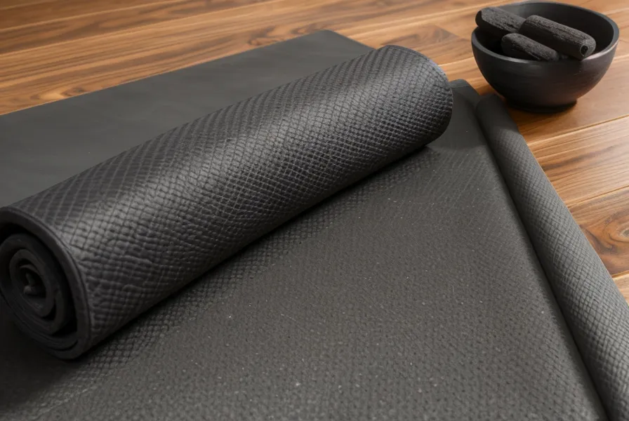 Primer plano de un mat de yoga en casa junto a diccionarios de traducción y palo santo, parte del espacio de estudio de esta formación de yoga