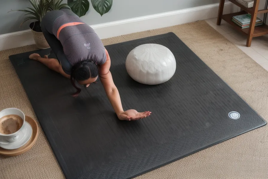Traductora practicando yoga para adultos como parte de su bienestar freelance en Miraflores