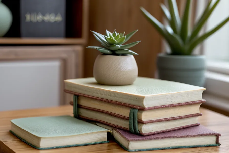 Libros de traducción y manuales de yoga apilados en un escritorio de madera, parte de la rutina de formación de yoga de una traductora freelance