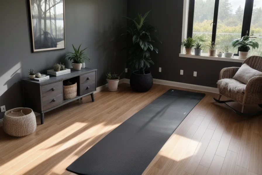 Material de consulta sobre anatomía de cadera junto al mat, apoyo para entender la salud de cadera en yoga en casa