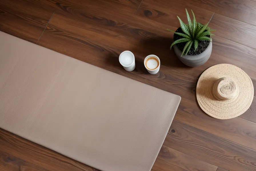 Superar el síndrome del impostor en la formación de yoga online — practicante en su mat durante la rutina matinal de bienestar freelance.